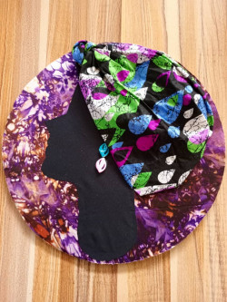 Tableau en toile rond foulard multicolore