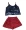 Nuisette Top/Shorty Noir/Rouge Serpentin